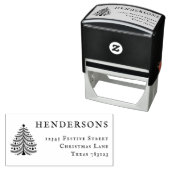 Tampon Auto-encreur Festif Arbre de Noël Retour Adresse Timbre en caou (En situation)