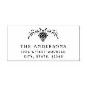 Tampon Auto-encreur Festin Pinecone Nom de famille Adresse de retour (Design)