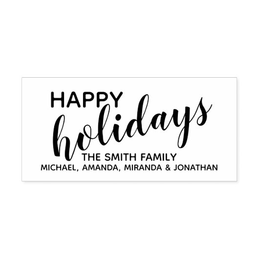 Tampon Auto-encreur Festive 'Happy Holidays' (Design)