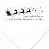 Tampon Auto-encreur Festive Père Noël Sleigh Noël Adresse de retour