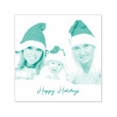 Tampon Auto-encreur Festive tendance Happy Holiday Photo (Design)