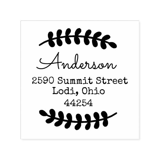 Tampon Auto-encreur Feuille Laurel Simple (Design)