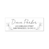 Tampon Auto-encreur Feuille Modern Script Adresse de retour (Design)