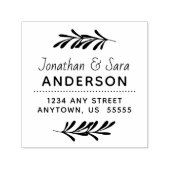 Tampon Auto-encreur Feuilles Willow Modern Adresse de retour (Design)