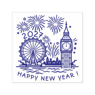 Tampon Auto-encreur Feux d'artifice personnalisés 2027 Londres Bonne A