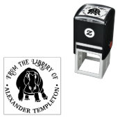 Tampon Auto-encreur Fierce Hippopotamus Silhouette Bibliothèque Nom du (En situation)