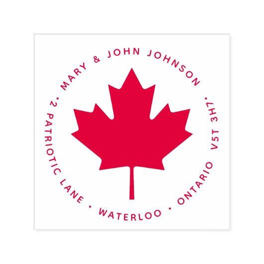 Tampon Auto-encreur Fière Feuille d'érable canadienne Adresse de retou (Design)