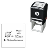 Tampon Auto-encreur Fil Crochet tricot Fabriqué avec amour 1 (En situation)