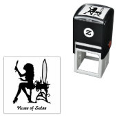 Tampon Auto-encreur Fille Femme Silhouette Coiffeuse et salon de beaut (En situation)