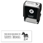 Tampon Auto-encreur Fille mignonne Ce livre appartient à Zebra Safari  (En situation)