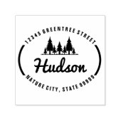 Tampon Auto-encreur Fir Trees Oval Design ID304 (Design)