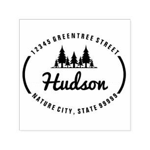 Tampon Auto-encreur Fir Trees Oval Design ID304