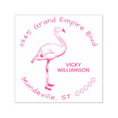 Tampon Auto-encreur Flamant rose tropical mignon Oiseau moderne Adress (Design)