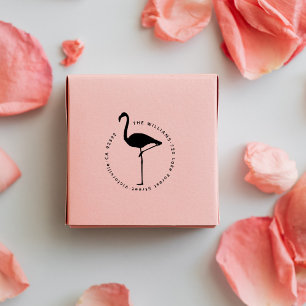 Tampon Auto-encreur Flamant rose tropical minimaliste Adresse de retou
