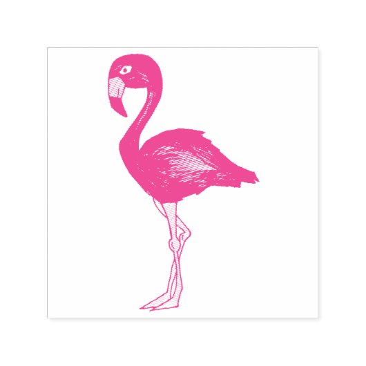 Tampon Auto-encreur Flamants roses de Flamant rose rose chaud Tropical (Design)
