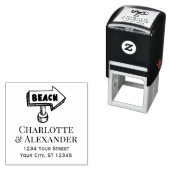 Tampon Auto-encreur Flèche de plage Signal directionnel Couple Adresse (En situation)