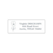 Tampon Auto-encreur Fleur d'art de la lignée de sansy sauvage botaniqu (Design)