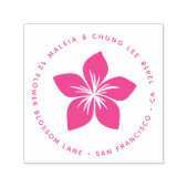 Tampon Auto-encreur Fleur de cerisier Plumeria orientale Hawaii (Design)