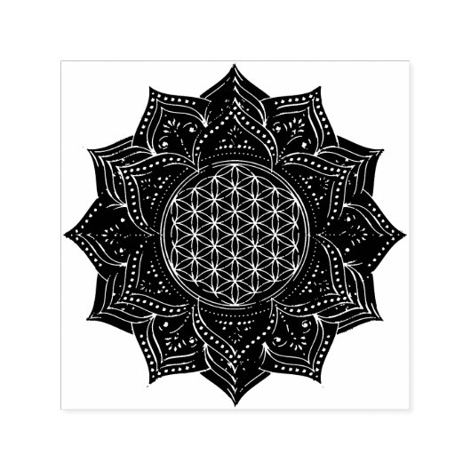 Tampon Auto-encreur Fleur de vie - LOTUS ornements or I (Design)