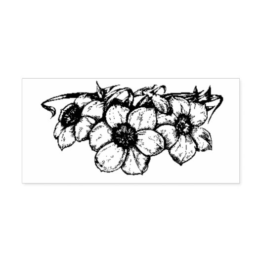 Tampon Auto-encreur Fleur dessinée à la main (Design)