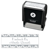 Tampon Auto-encreur Fleur Orientale Élégante Faite à la main par (En situation)