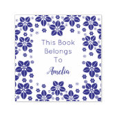 Tampon Auto-encreur Fleur Orientale Personnalisée Ce Livre Appartient  (Design)
