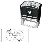 Tampon Auto-encreur Fleur sauvage Oval Wreath Adresse (En situation)