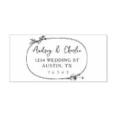 Tampon Auto-encreur Fleur sauvage Oval Wreath Adresse (Design)