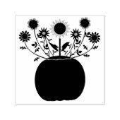 Tampon Auto-encreur Fleurs d'action de grâce en Citrouille (Design)