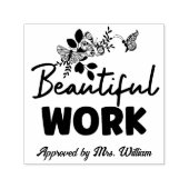 Tampon Auto-encreur Fleurs d'emploi excellentes Grading Encouragement  (Design)