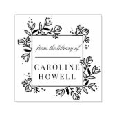 Tampon Auto-encreur Fleurs Modernes Élégantes De La Bibliothèque De (Design)