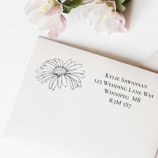 Tampon Auto-encreur Fleurs sauvages Champignons bleus floraux