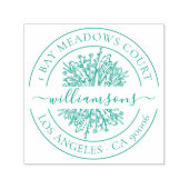 Tampon Auto-encreur Fleurs sauvages rustiques élégante Adresse de reto (Design)