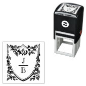 Tampon Auto-encreur Floral Crest 2 Initial Wedding Monogram #2CA-ND (En situation)