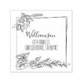 Tampon Auto-encreur Floral Family Return Adresse (Design)