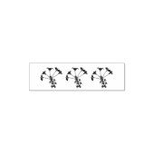 Tampon Auto-encreur Floral noir sur blanc (Design)