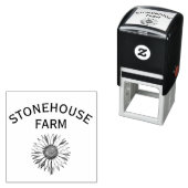 Tampon Auto-encreur Floral Votre Nom D'Entreprise (En situation)