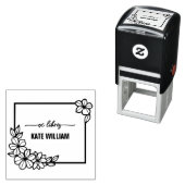 Tampon Auto-encreur Floral Wreath Custom ex libris (En situation)