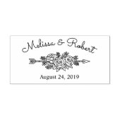 Tampon Auto-encreur Flore Arrow Tribal Sauvez la date Mariage (Design)