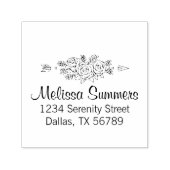 Tampon Auto-encreur Flore Tribal Arrow, Fleurs Roses Adresse Posy 3 (Design)