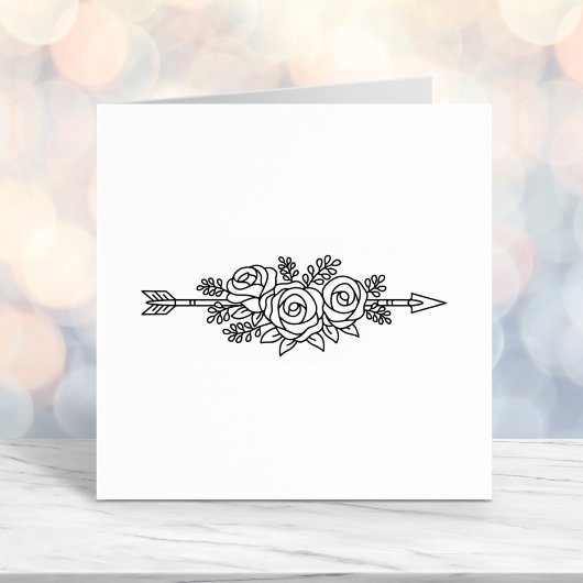 Tampon Auto-encreur Flore Tribale Flore, Fleurs Roses Posy 3