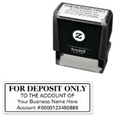Tampon Auto-encreur For Deposit Only Basic Business Office Bank Custom (En situation)