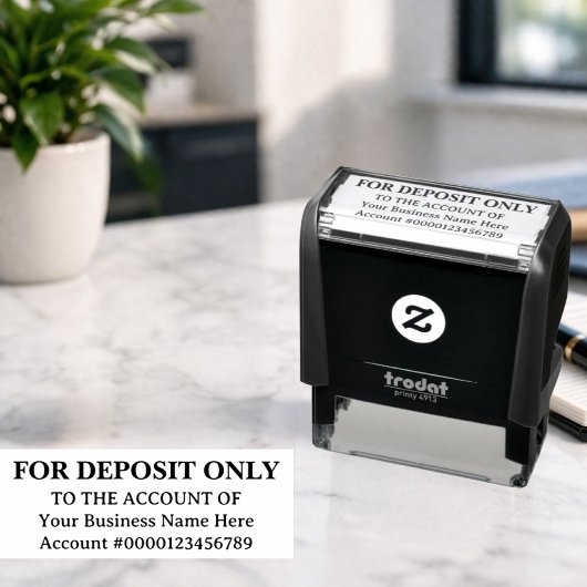 Tampon Auto-encreur For Deposit Only Basic Business Office Bank Custom