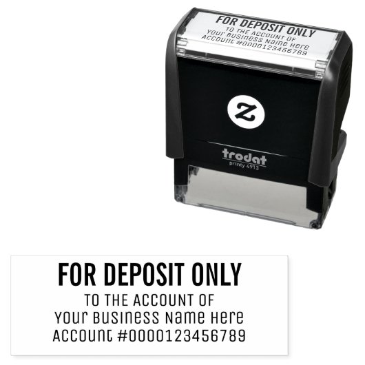 Tampon Auto-encreur For Deposit Only Basic Business Office Bank Custom (En situation)