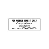 Tampon Auto-encreur For Mobile Deposit Only Company Bank Name Account (Design)