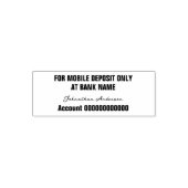 Tampon Auto-encreur For Mobile Deposit Only Cursive Name Bank Account (Design)