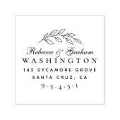 Tampon Auto-encreur Formal Élégant Script Couples Nom Adresse de retou (Design)