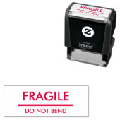 Tampon Auto-encreur Fragile / Do Not Bend Red Bold Mailing (En situation)