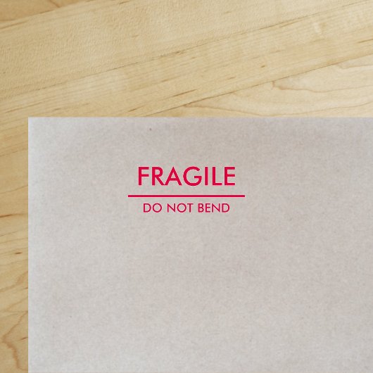 Tampon Auto-encreur Fragile / Do Not Bend Red Bold Mailing