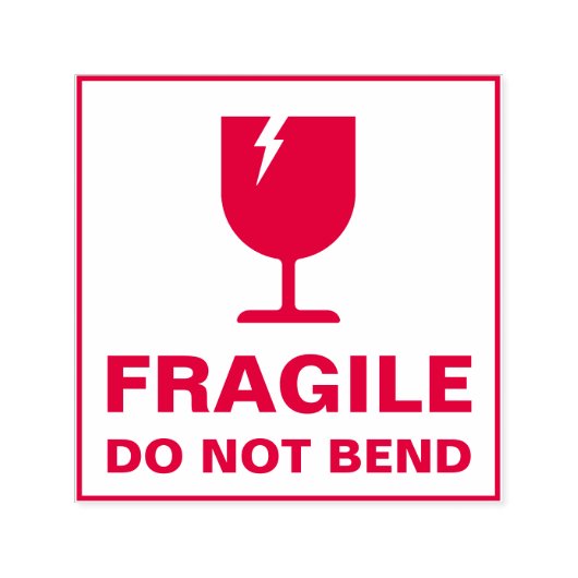 Tampon Auto-encreur Fragile ne plie pas le texte d'image personnalisé (Design)